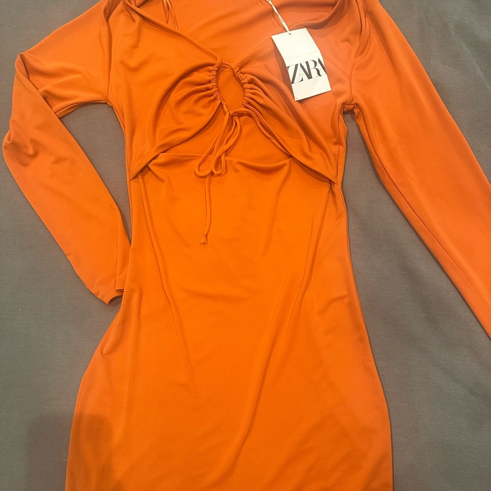 Zara Vibrant Orange Dress